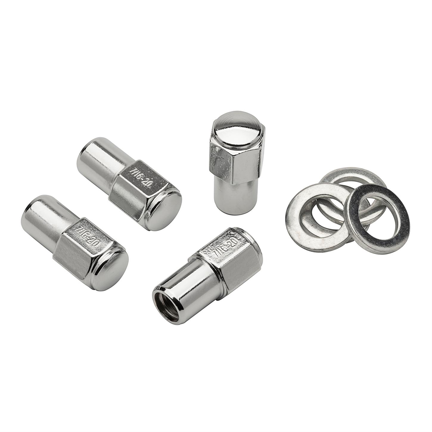 Cragar A090054 Lug Nut, 7/16 RH, Center Hole Washer, 4 Pack