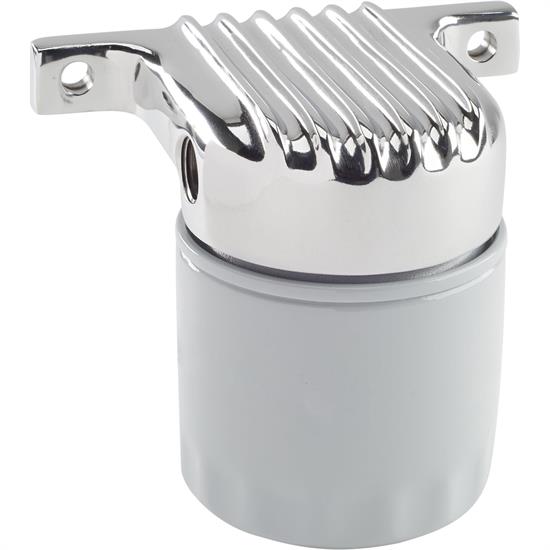 OTB Gear 6510 Remote Fuel Filter Adapter, Finned, Polished