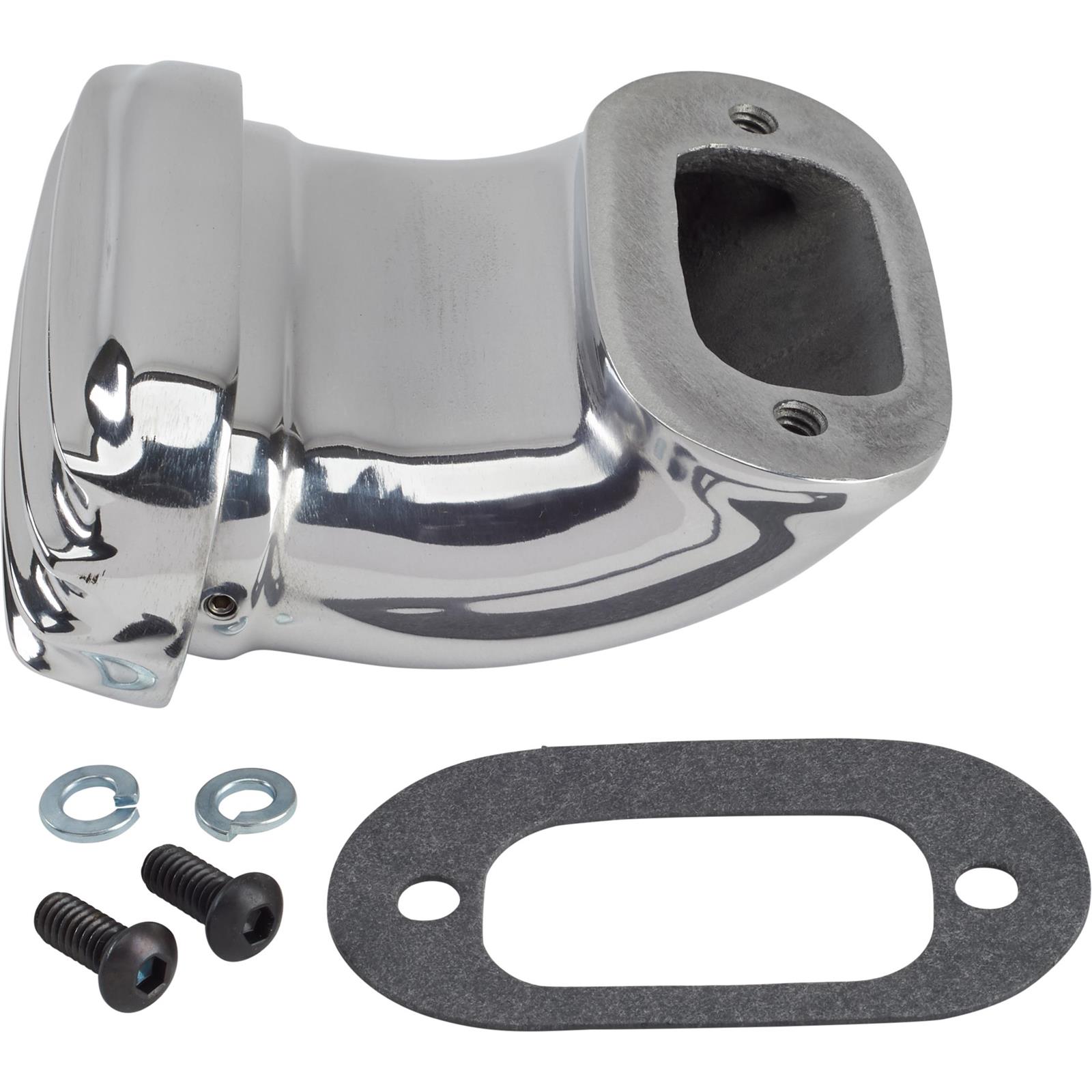 OTB Gear 6810 Oil Breather Tube, 90 Degree, Finned, Polished