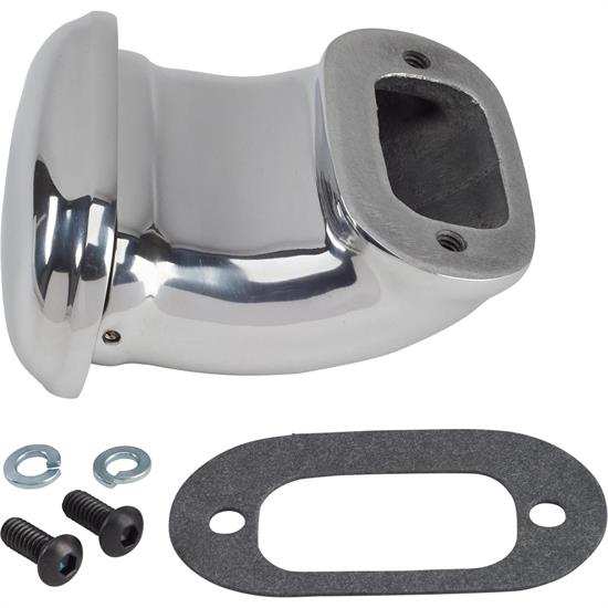 OTB Gear 6812 Oil Breather Tube, 90 Degree, Smooth, Polished