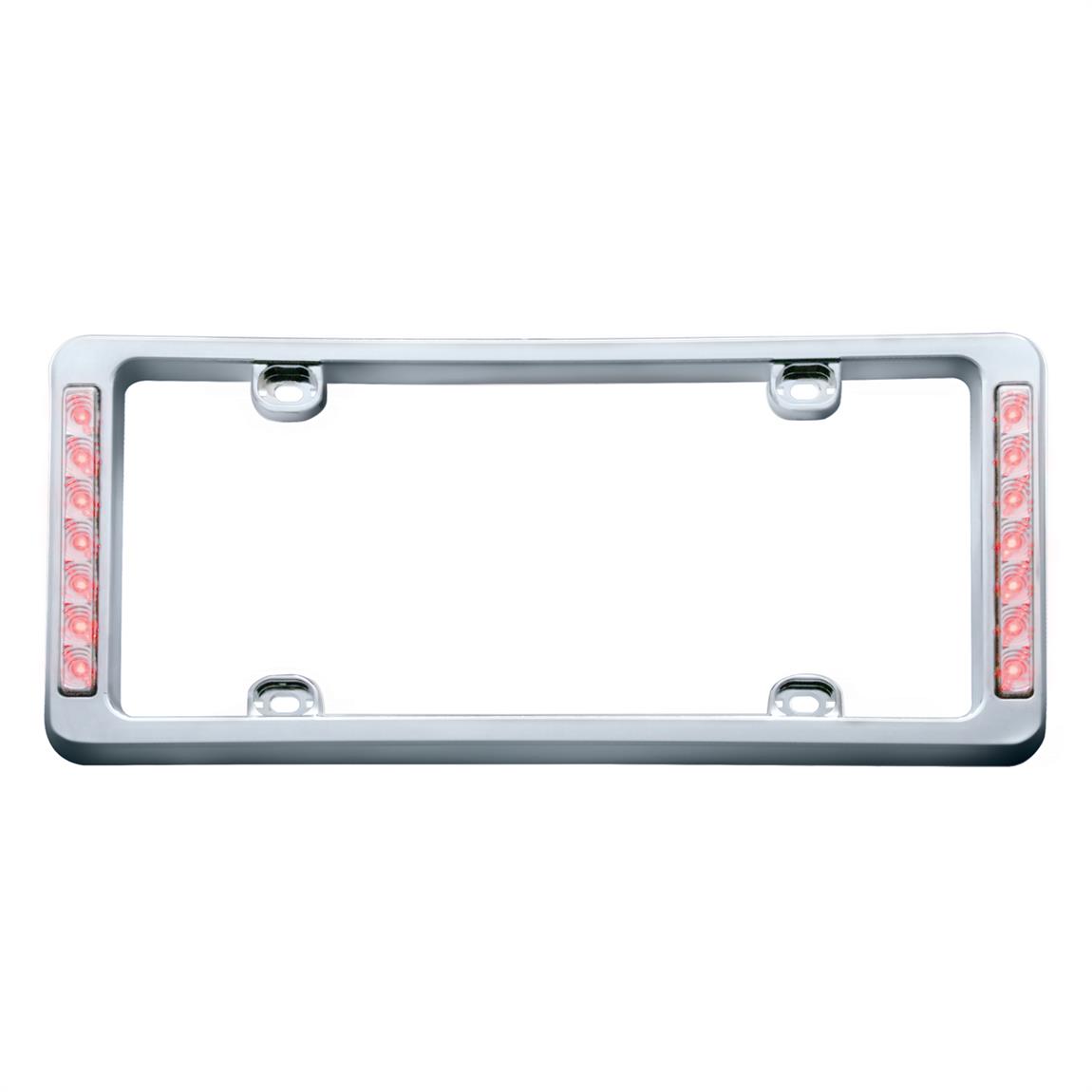 United Pacific 50121 14 LED Chrome License Plate Frame, White LED