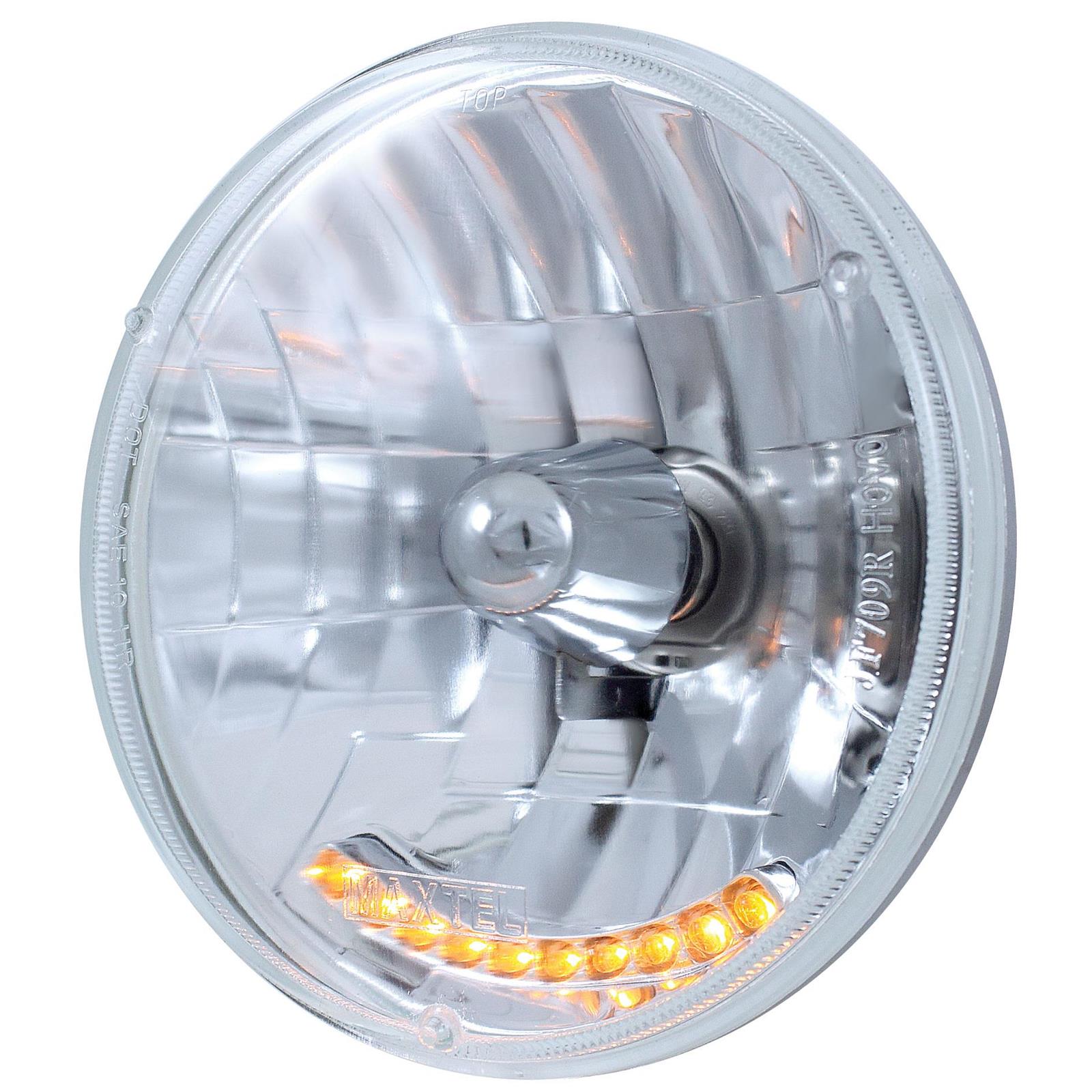 United Pacific S2010LED 7" Halogen Crystal Headlight, 10 LED