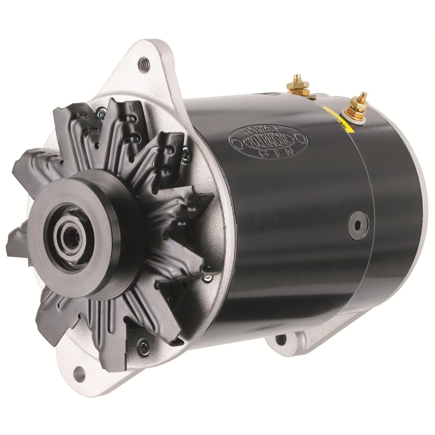 Powermaster 82111-2 Shorty PowerGEN Early GM Alternator, 12-Volt, Blk