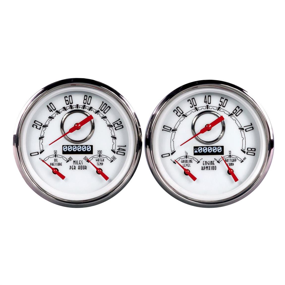 New Vintage USA 37257-03 Woodward Series Gauges, 3 in 1, White