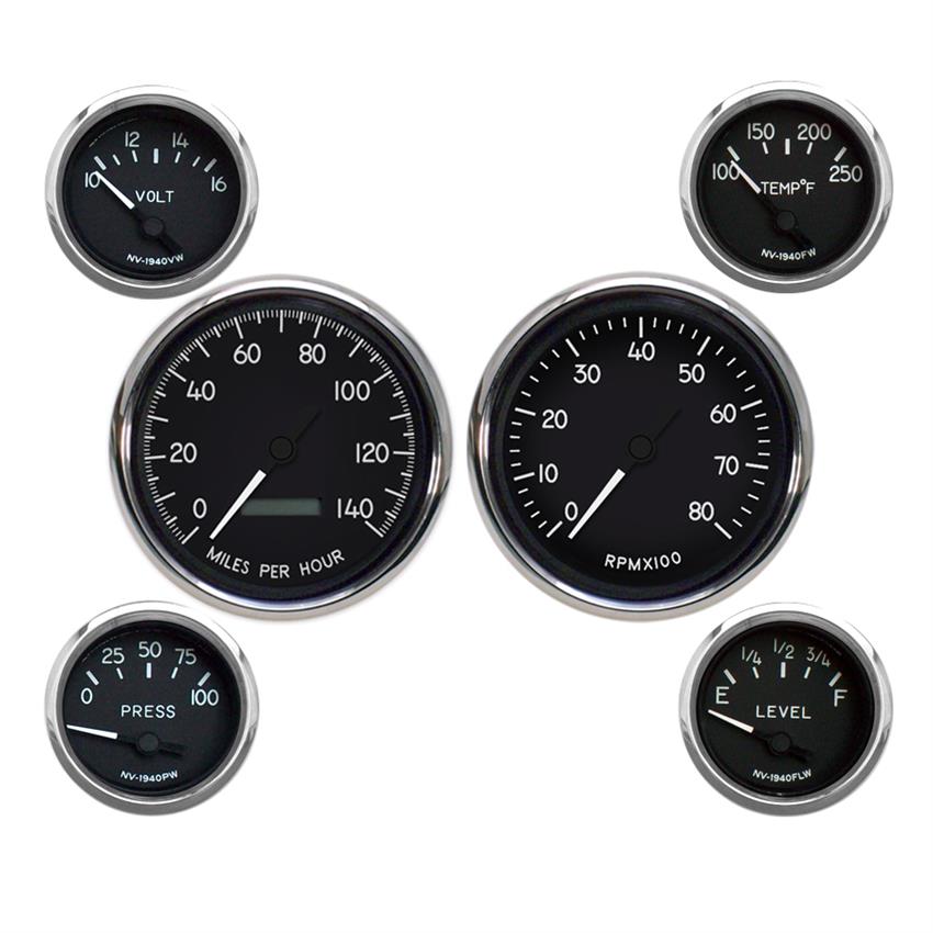 New Vintage USA 40604-01 6 Gauge Kit 1940 Series 3 3/8
