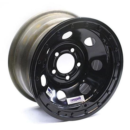 Speedway 15 x 8 Black 4 Backspace IMCA Wheel, 5 on 5 w/ Beadlock