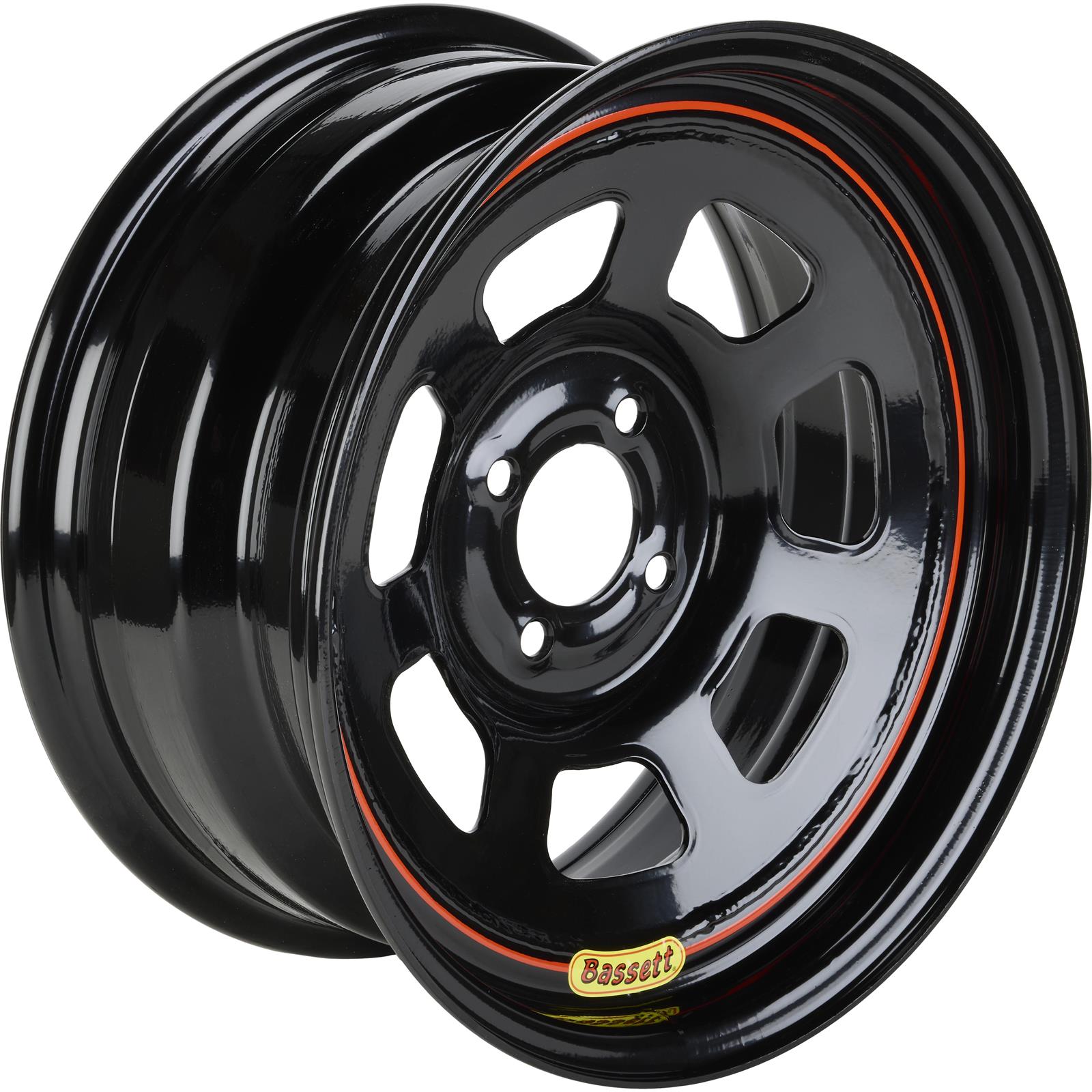 Bassett 57RH4 15X7 DOT D-Hole 4x100 mm 4 In Backspace Black Wheel
