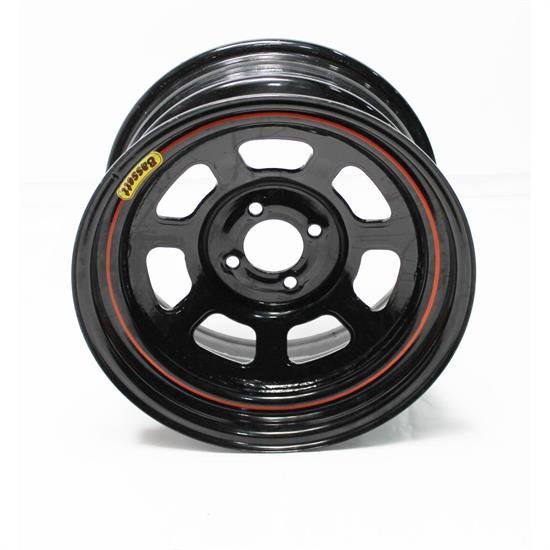 Bassett 57RP3 15X7 DOT D-Hole 4x4.25 3 Inch Backspace Black Wheel