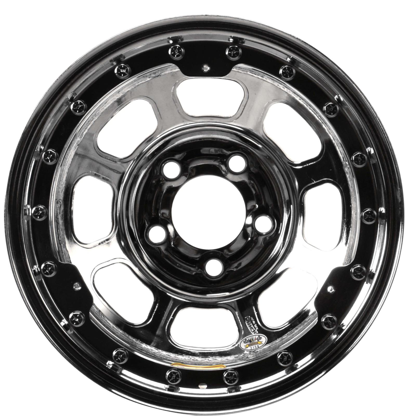 Basset 15x8 DHole Beadlock Wheel, 5 on 4.75 Bolt Pattern, IMCA