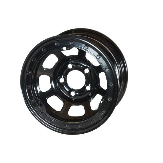 Bassett 58DC3L 15X8 DHole 5 on 4.75 3 Inch BS Black Beadlock Wheel