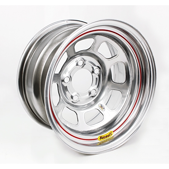 Bassett 958W51 15X8 Excel DHole 5x5 1 BS Wissota Silver Wheel