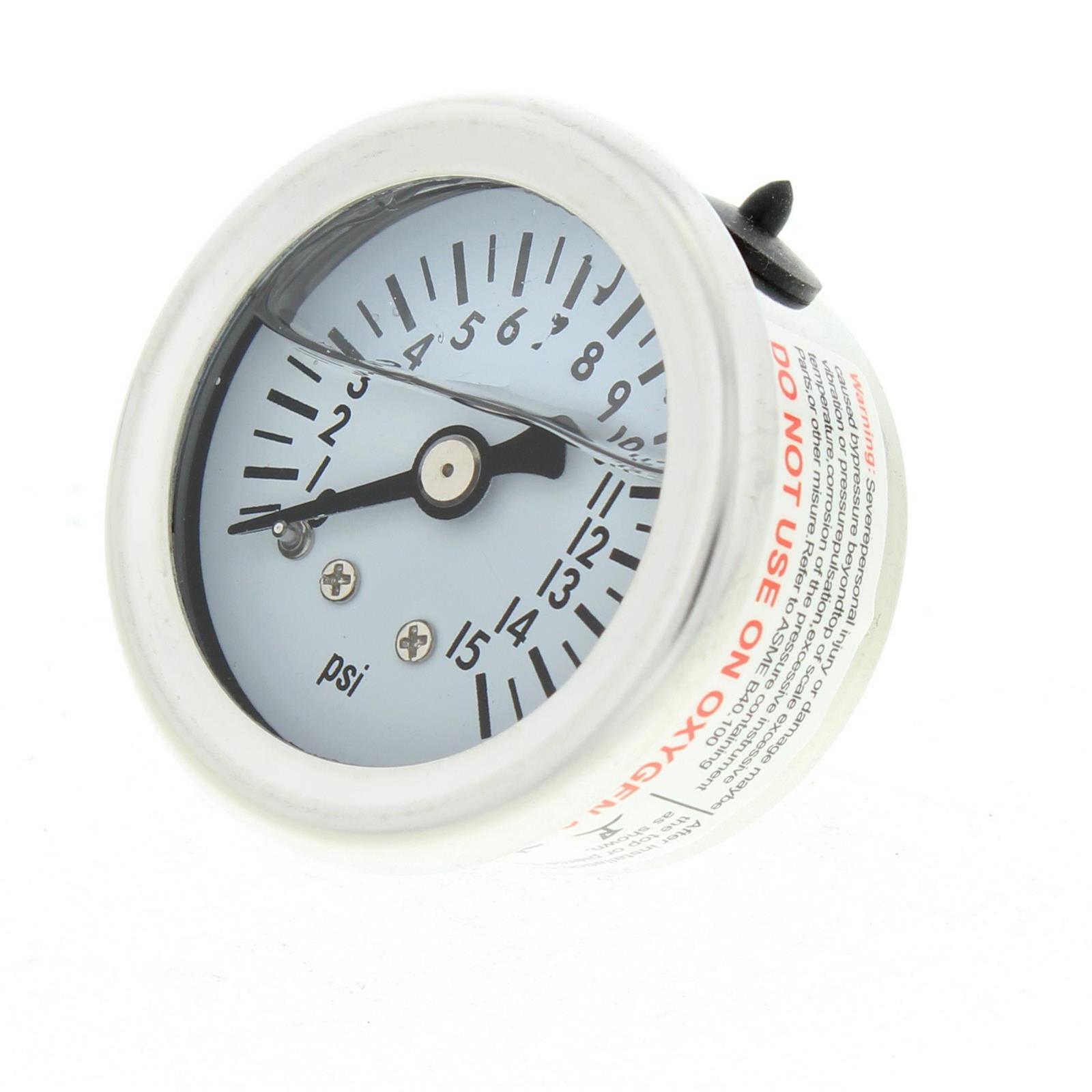 LiquidFilled Fuel Pressure Gauge, 015 PSI