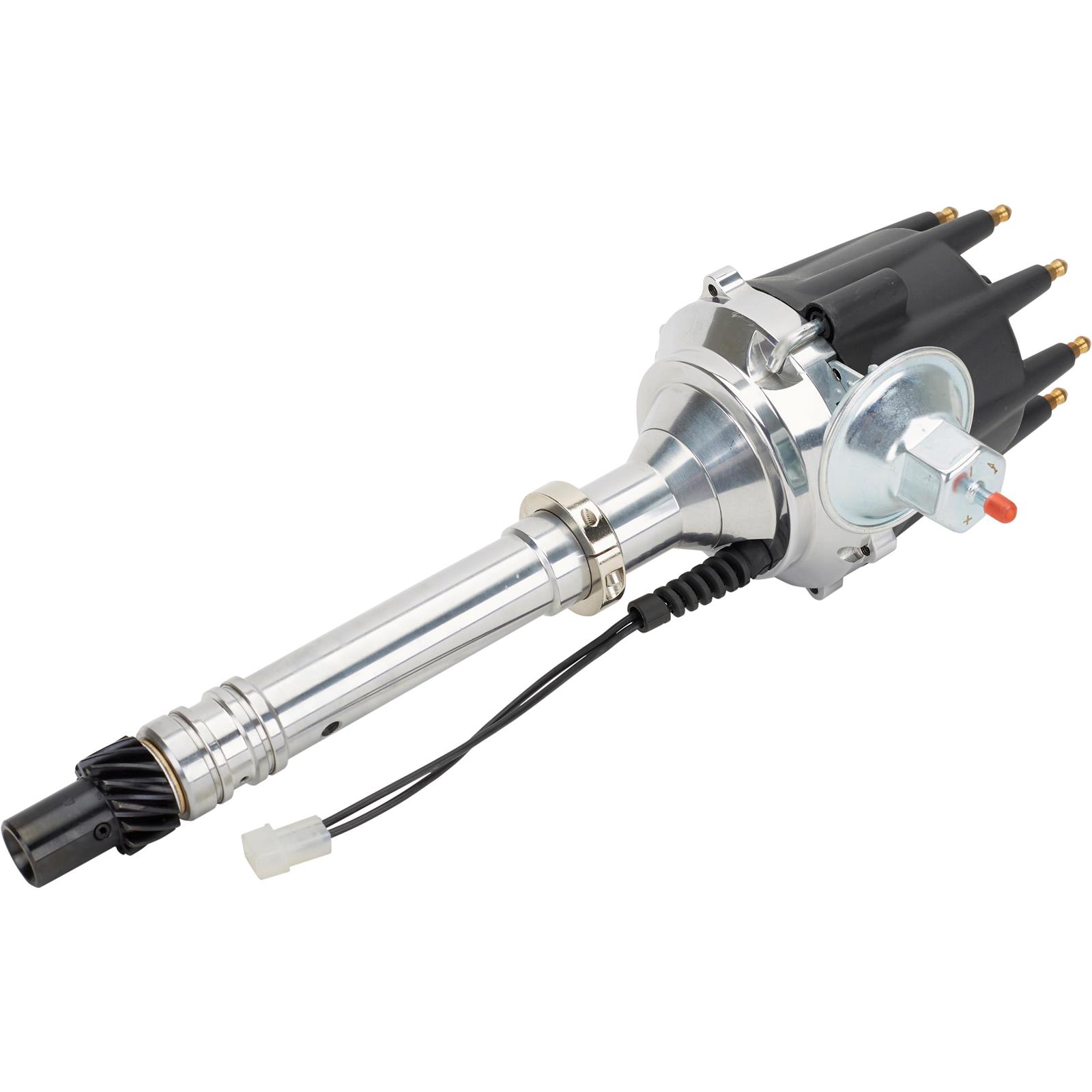 Pro Series Billet Distributor with Vacuum Advance, SBC/BBC, Black