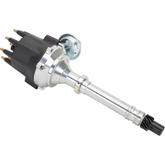 Pro Series Billet Distributor with Vacuum Advance, SBC/BBC, Black