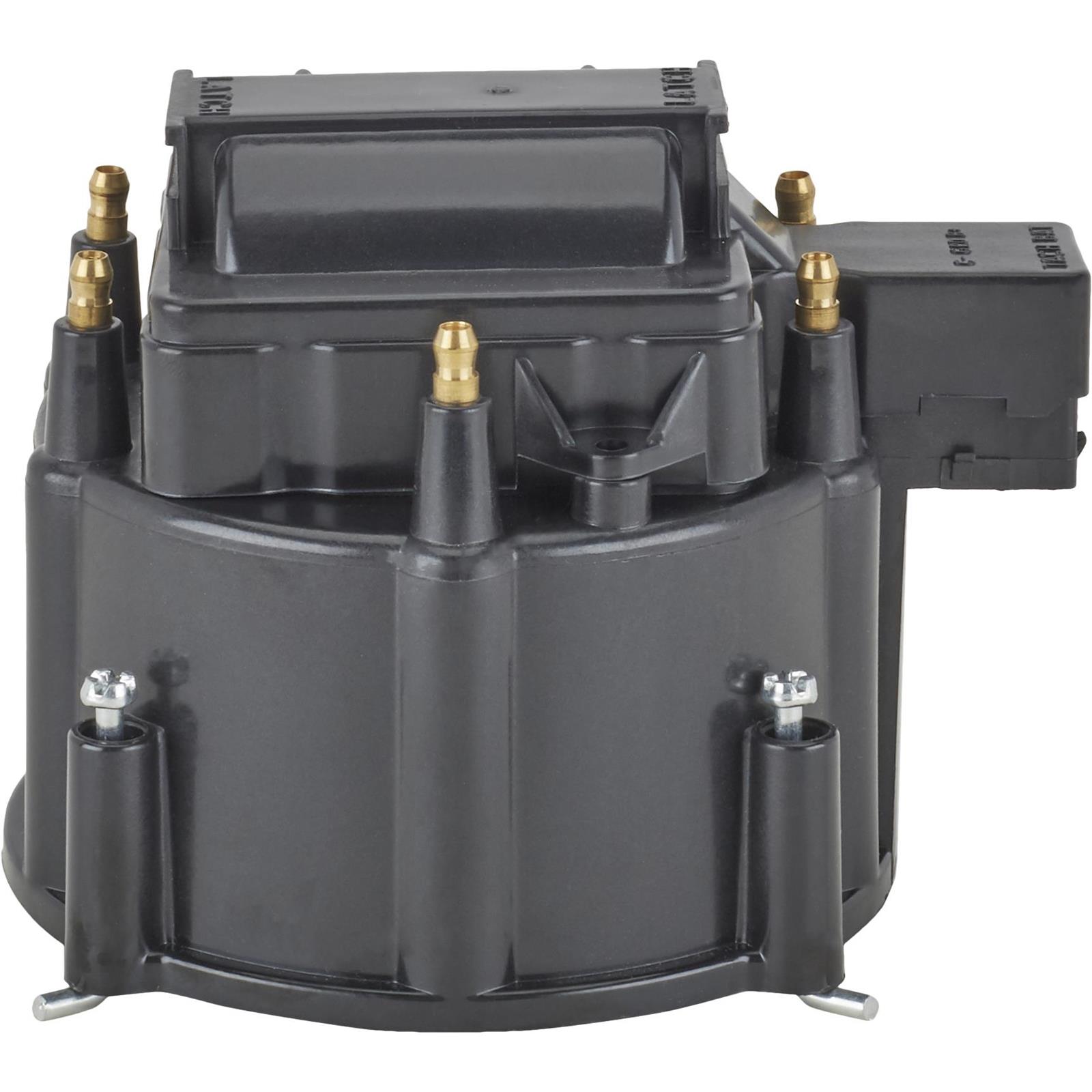 6 Cylinder HEI Distributor Cap, Rotor & Coil Cover Kit - Black, Fits GM & Ford V6