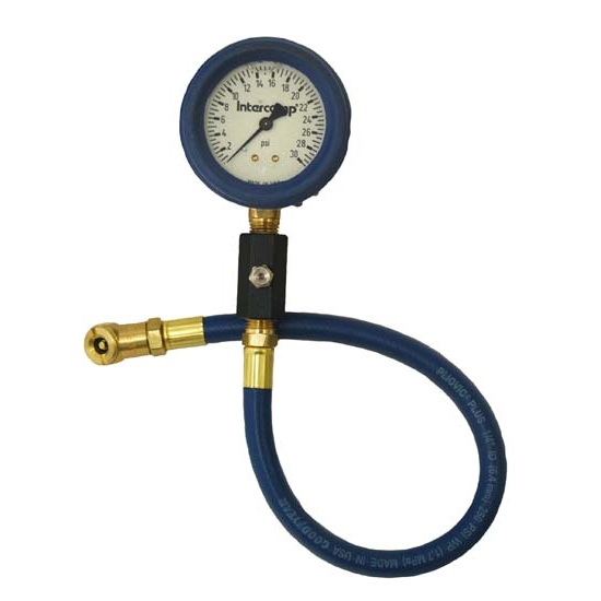 Intercomp 360066 2.5 Inch Deluxe, Liquid-Filled, 30 PSI Air Pressure Gauge