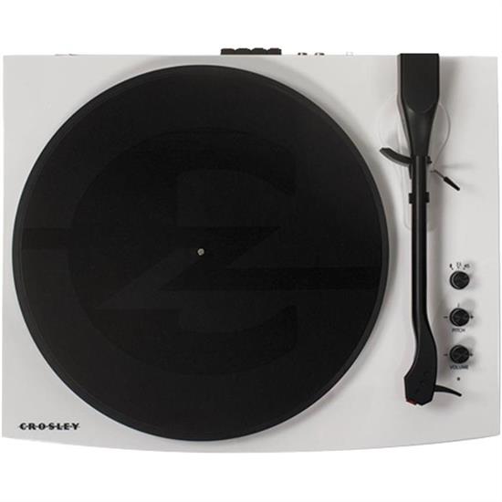 Crosley T100 Turntable and Stereo Speaker System, White
