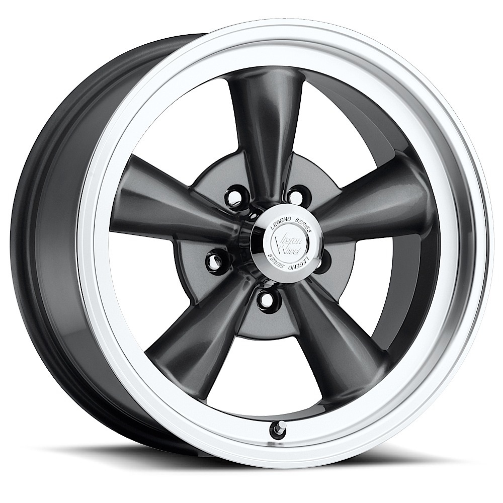 141H5861GM0 15 x 8 in. Legend 5 Wheel, Gunmetal - 4.500 in. Backspace - 5 x 4.75 in.