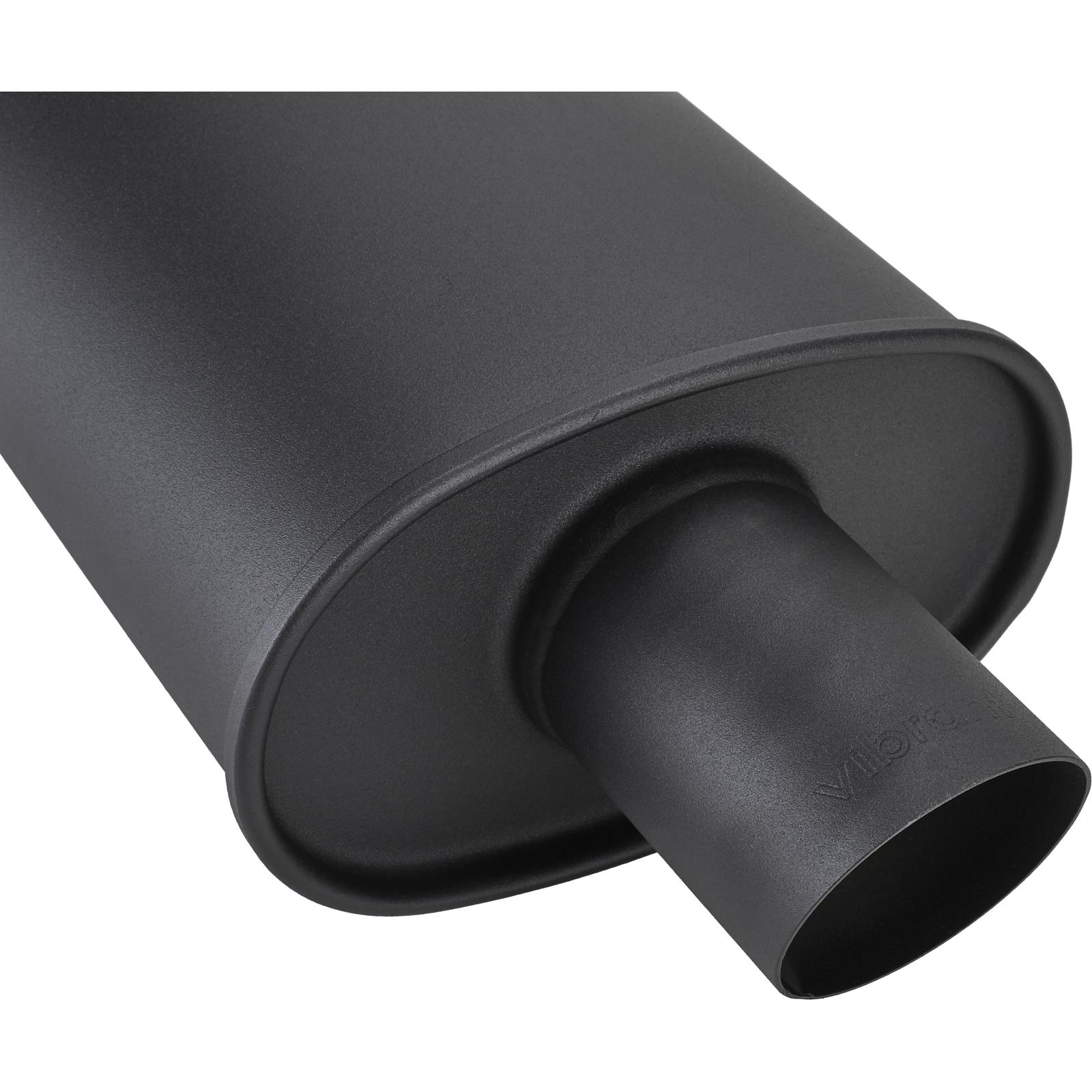 Vibrant Universal Single Exhaust Muffler, Flat Black