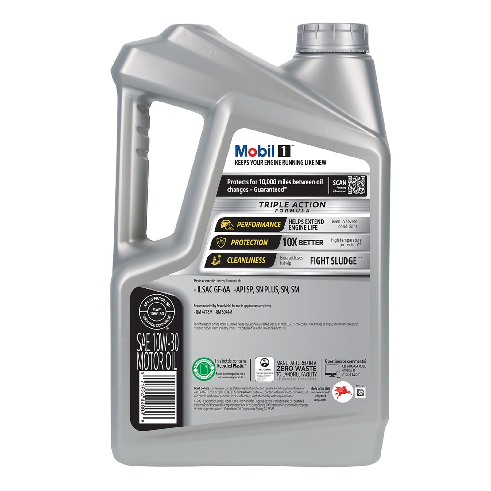 S⭐︎ Mobil 1 122326 Advanced Full Synthetic, 10W-30, 5 Qt, Case Of 3