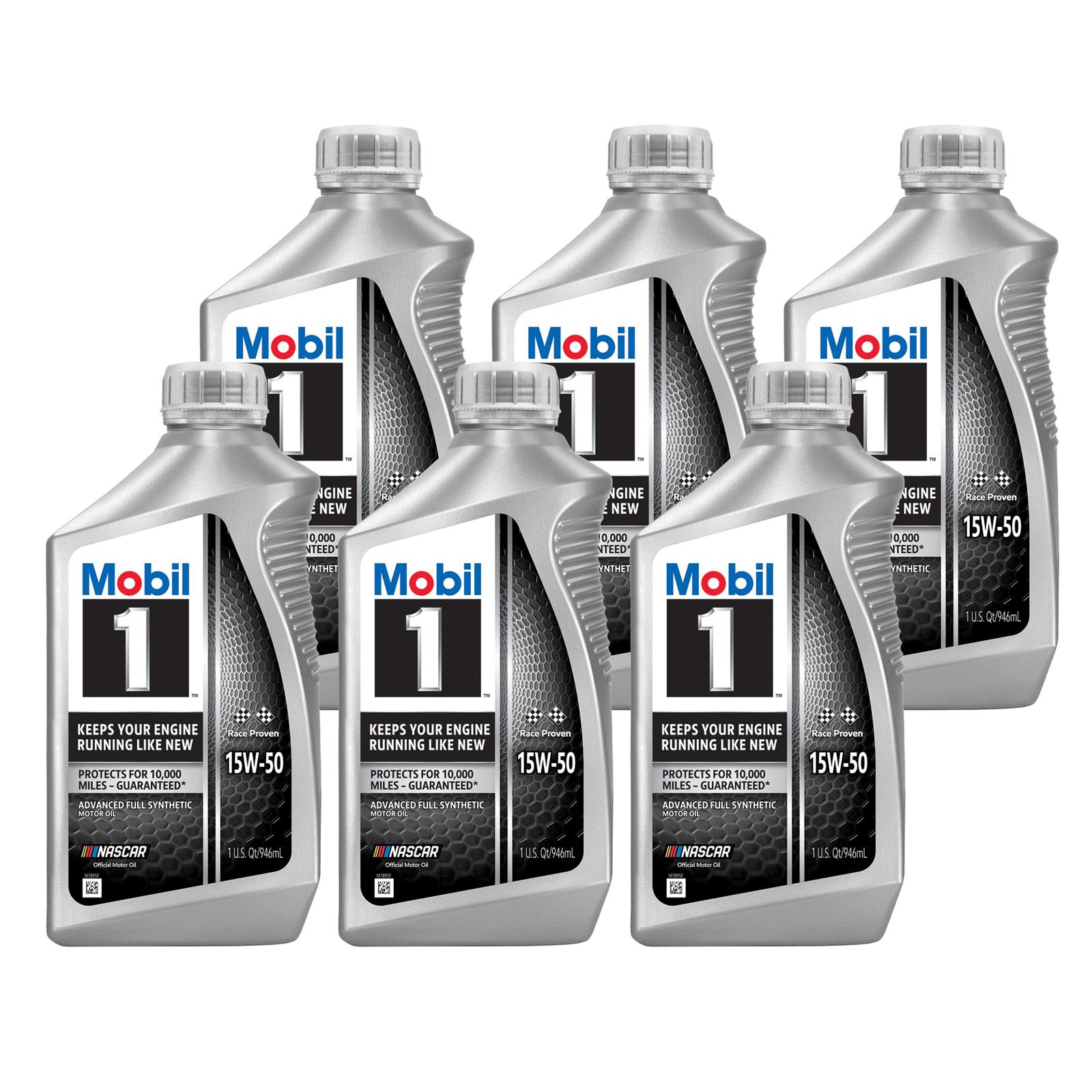 Mobil 1 Full Synthetic Motor Oil 15W50, 1 Quart, Case of 6