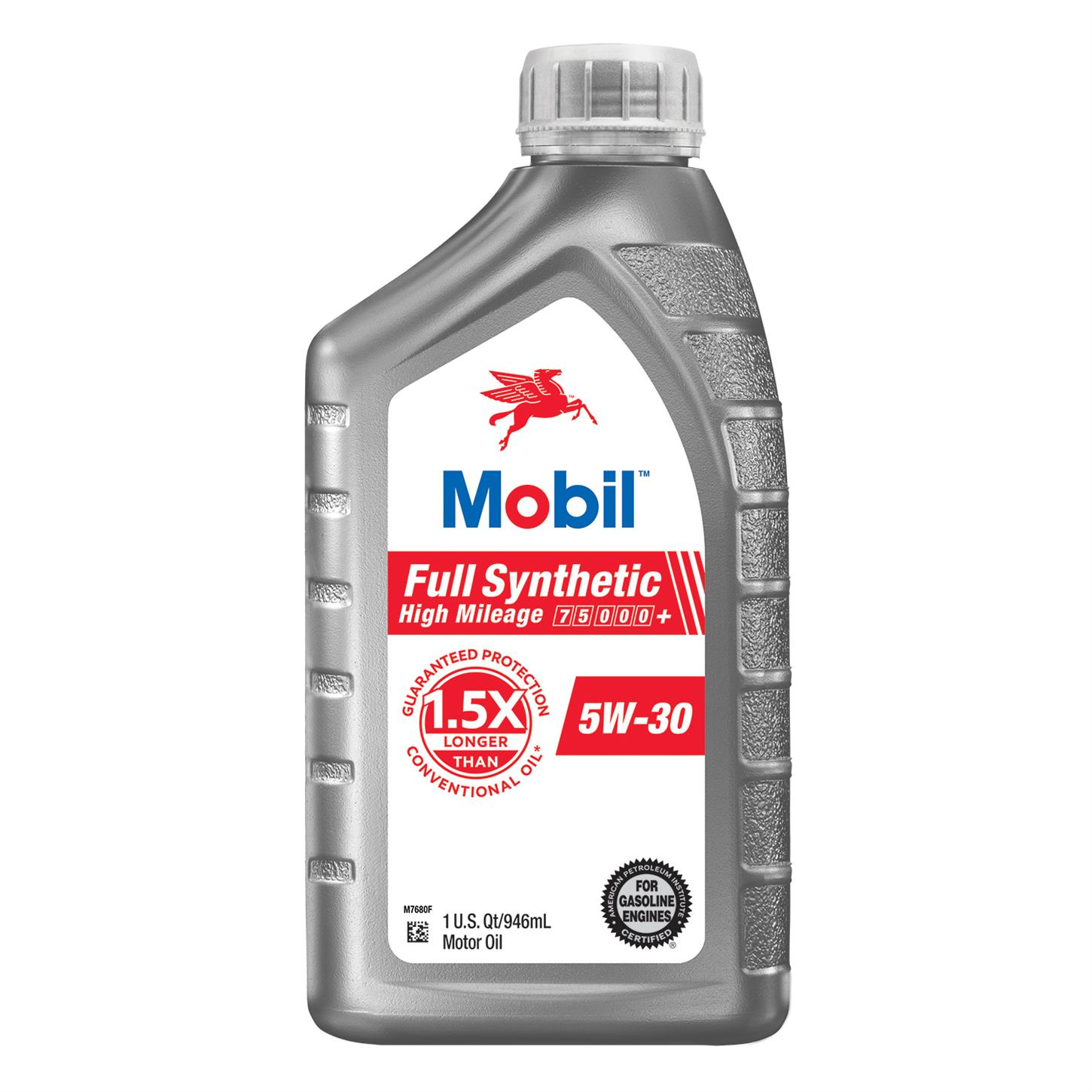 Mobil Full Synthetic High Mileage Motor Oil 5W-30, 1 Quart