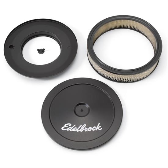 Edelbrock 1203 Signature Series Black Air Cleaner Assembly, 2 Inch