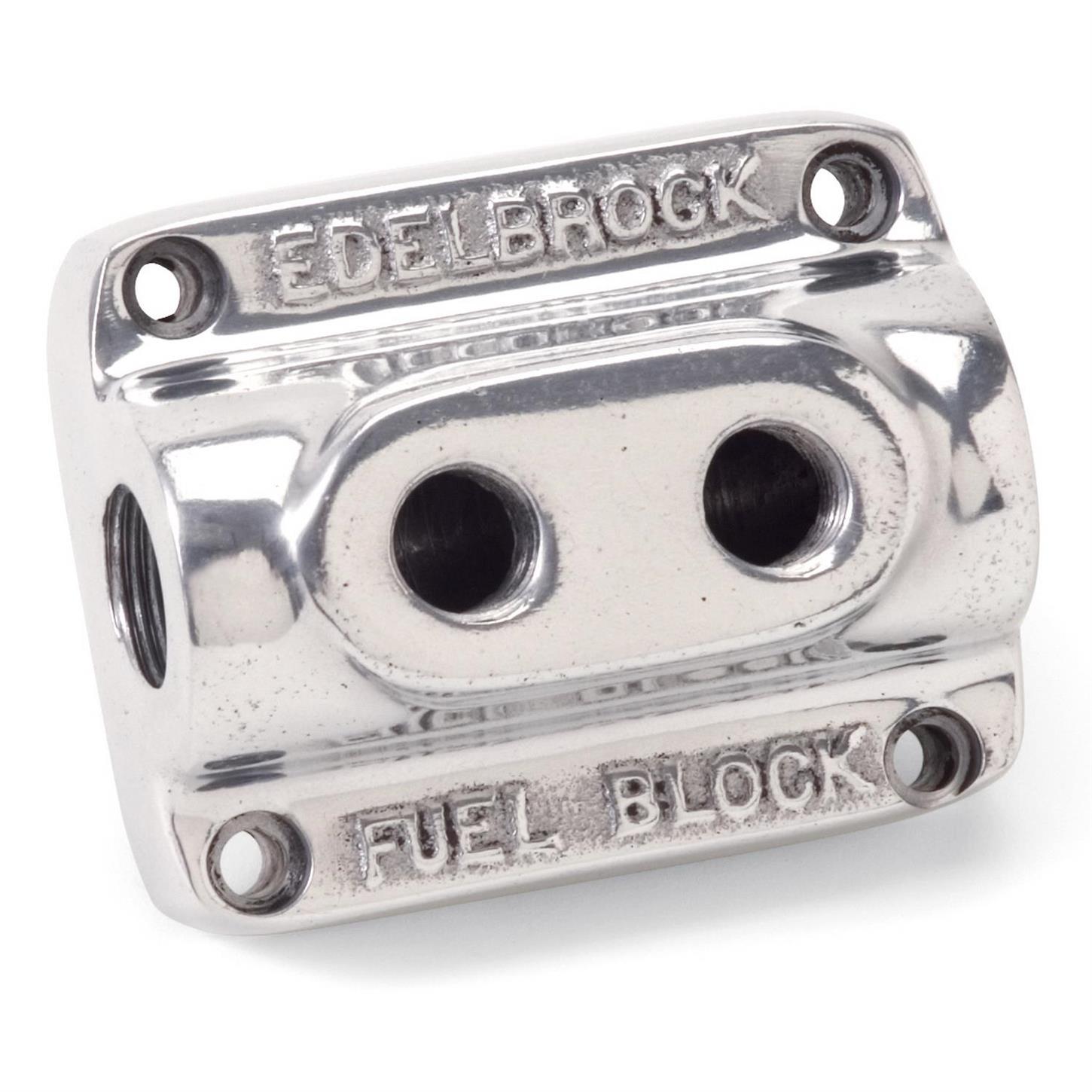 Edelbrock 12801 Polished 2Carb Fuel Block