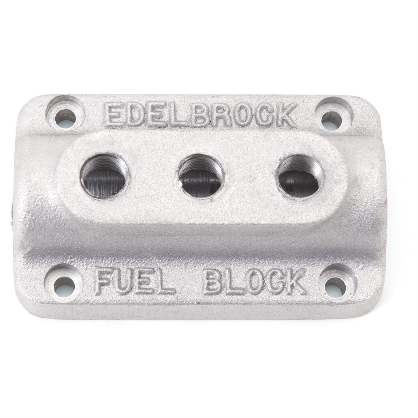 Edelbrock 1285 Fuel Distribution Block , Rectangular, Cast Aluminum