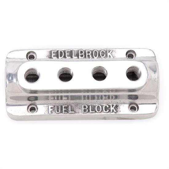 Edelbrock 12901 Polished 4Carb Fuel Block