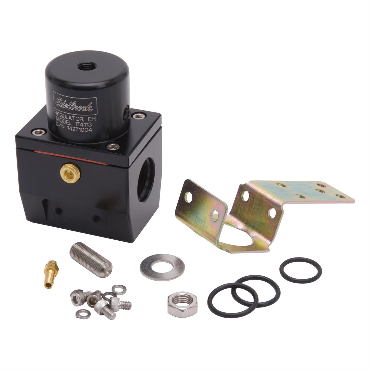 Edelbrock 174113 Fuel Pressure Regulator, Black Anodized