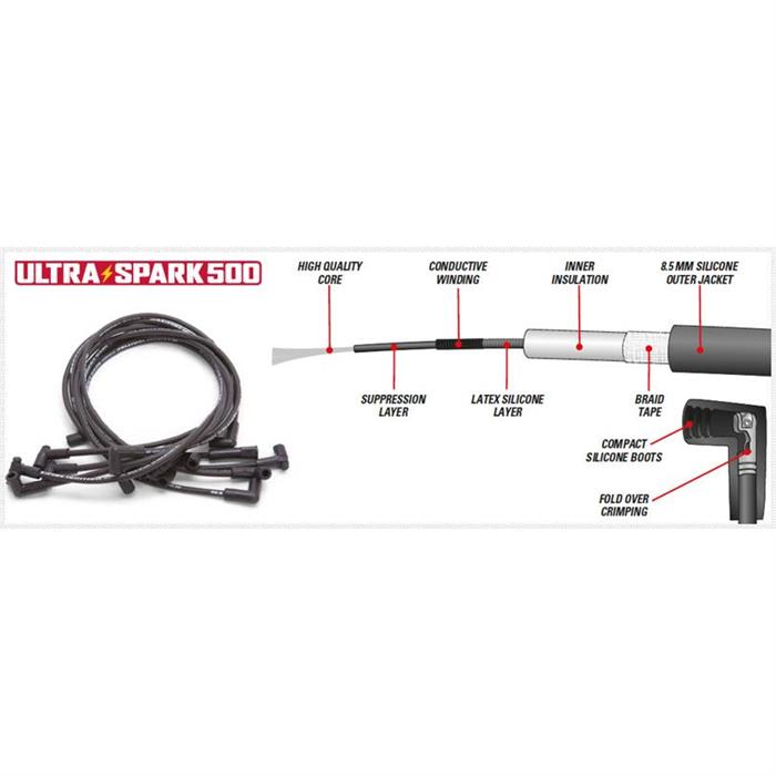 Edelbrock 22704 MaxFire UltraSpark Plug Wire Set, 198396 SBC