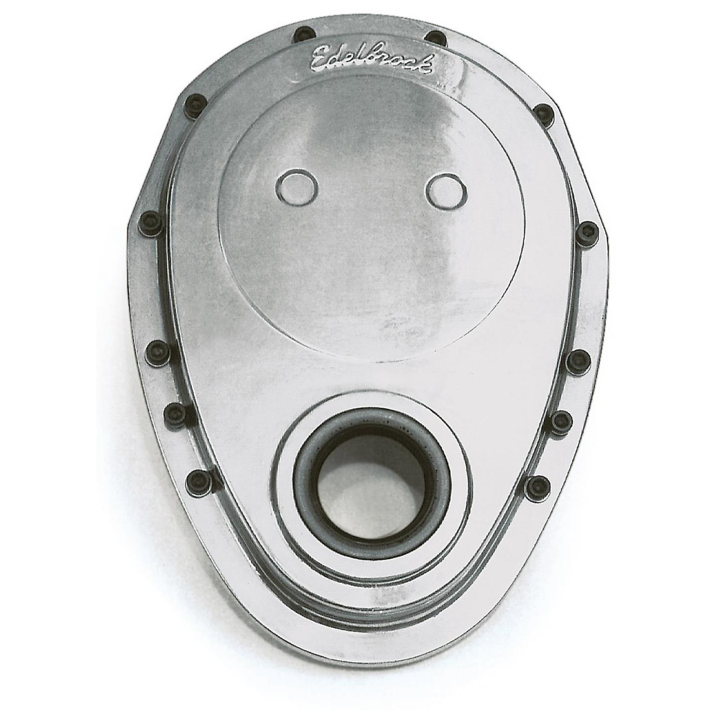 Edelbrock 4240 Aluminum Timing Cover, Polished, Small Block Chevy