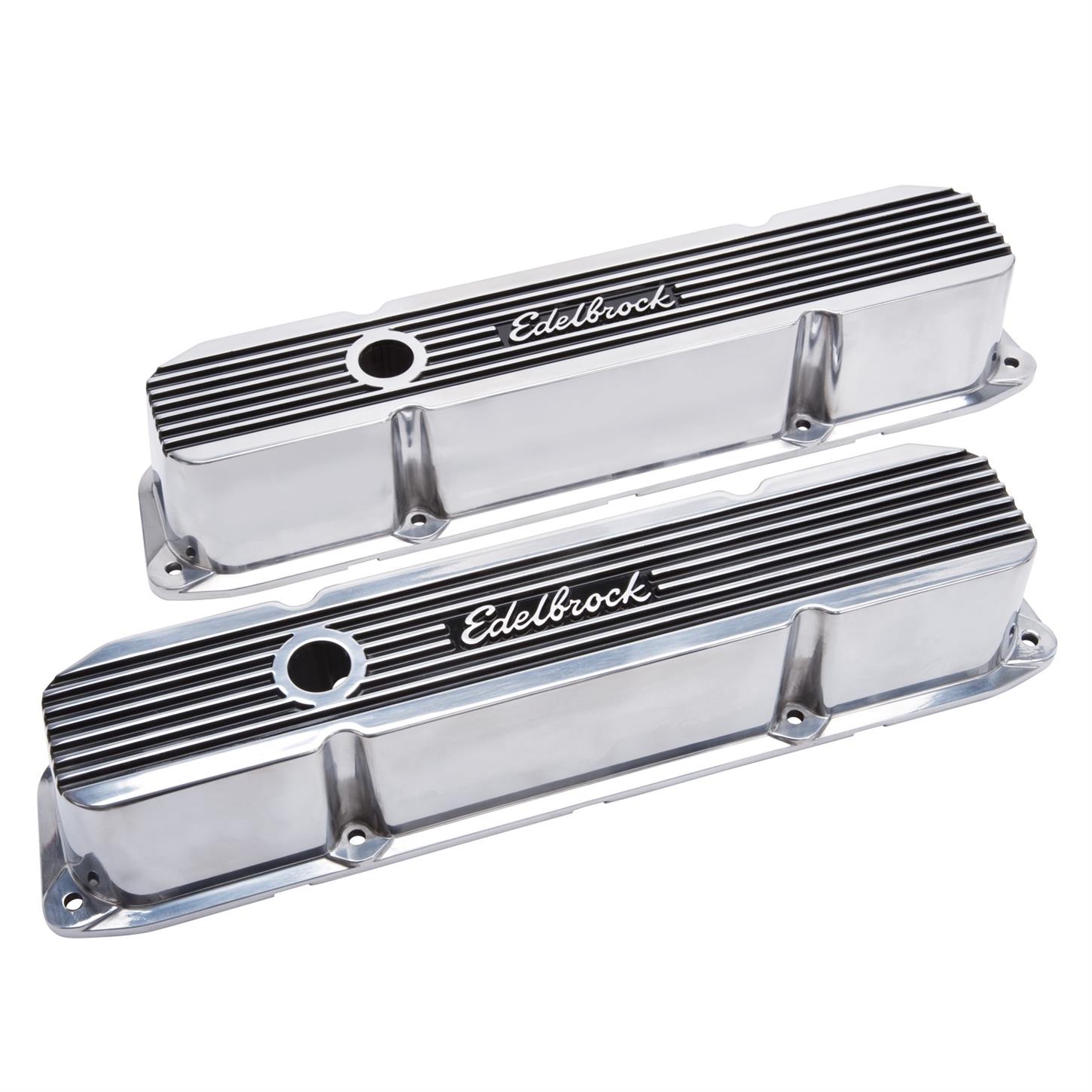 thumbnail image 2 of Edelbrock 41623 Mustang Classic Series Black Finned Valve Covers 332/352/360/390/427/428 2 of 9