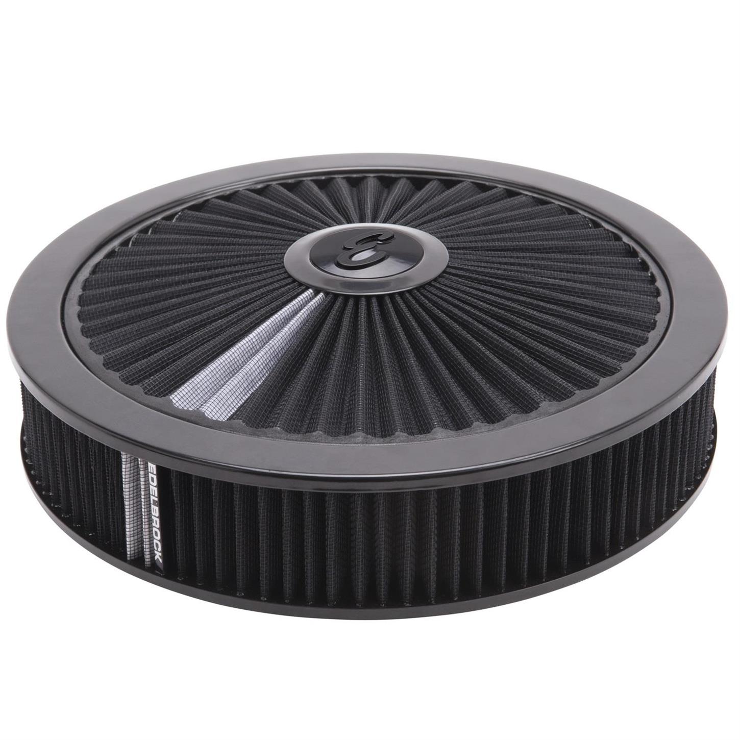 Edelbrock 43662 Pro-Flo High Flow Air Cleaner Assembly,Round,3in.,Blk