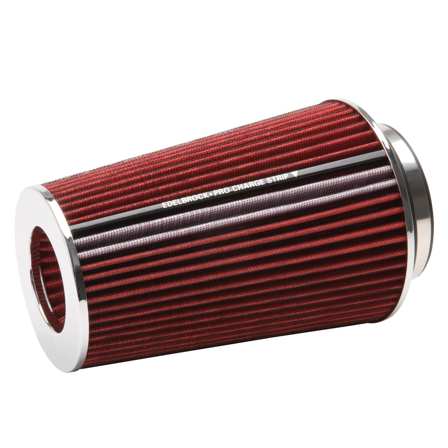Edelbrock 43641 Edelbrock Air Filter Pro-Flo Series Conical 6 7In Tall Red/Chrome