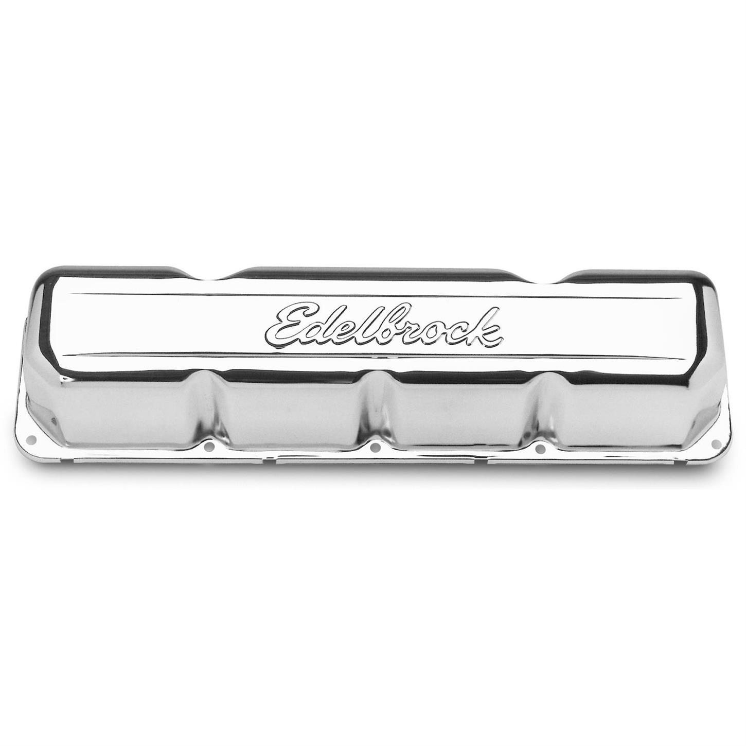 Edelbrock 4431 Signature Series Chrome Valve Cover Set, AMC V8