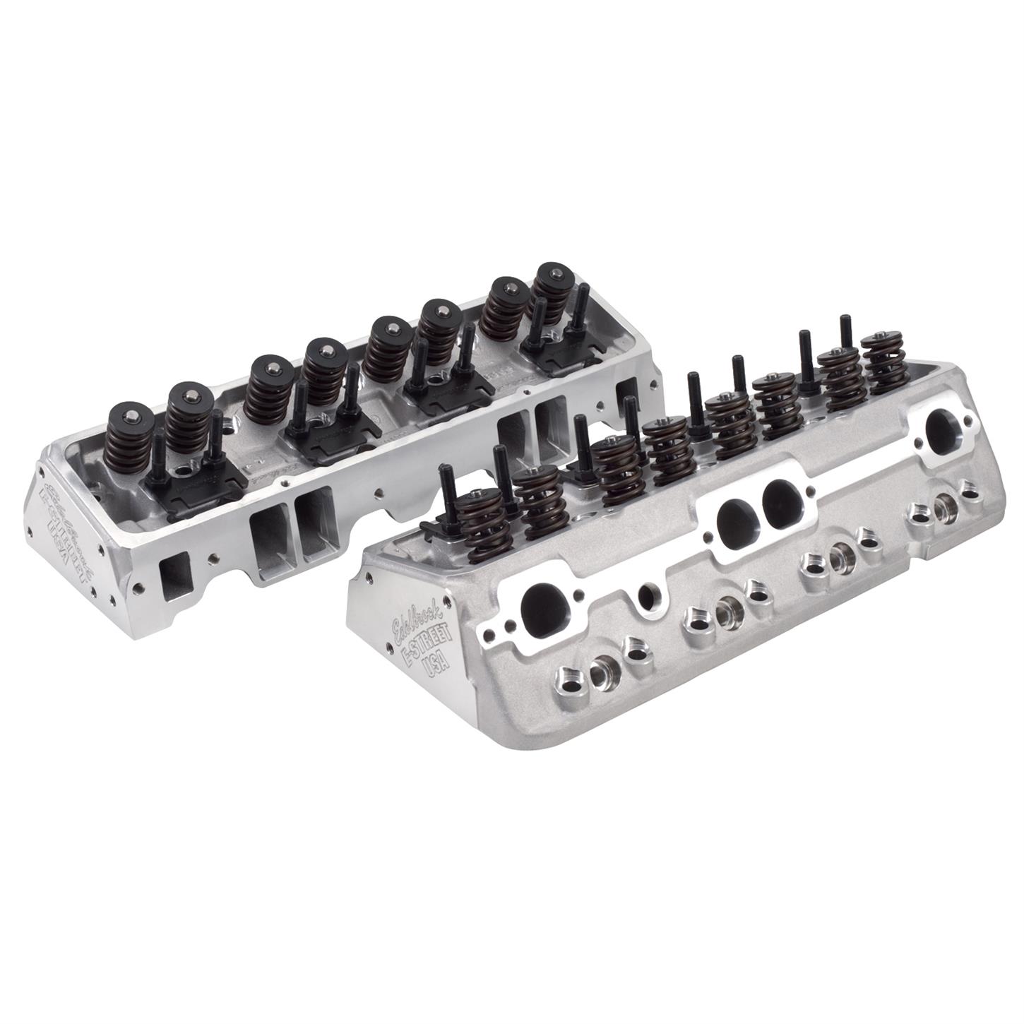 Edelbrock 5089 E-Street Cylinder Heads, Small Block Chevy, Pair