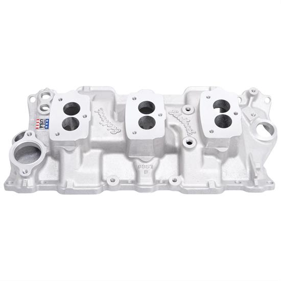 Edelbrock 5418 Small Block Chevy 3x2 3Bolt Carb Intake Manifold