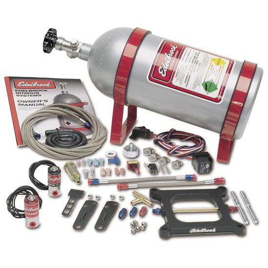 Edelbrock 70031 Performer Nitrous Oxide System, 100 Hp, Polished, Kit
