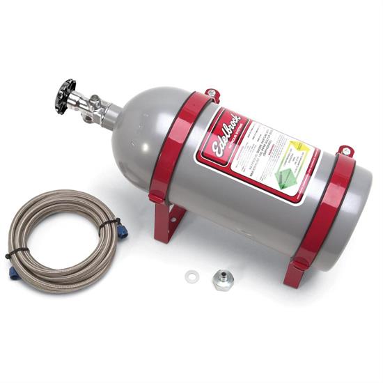 Edelbrock 72305 Nitrous Oxide Bottle, 10 pounds, Aluminum, Silver