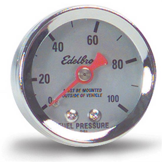 Edelbrock 73825 Nitrous System Fuel Pressure Gauge, 0100 psi