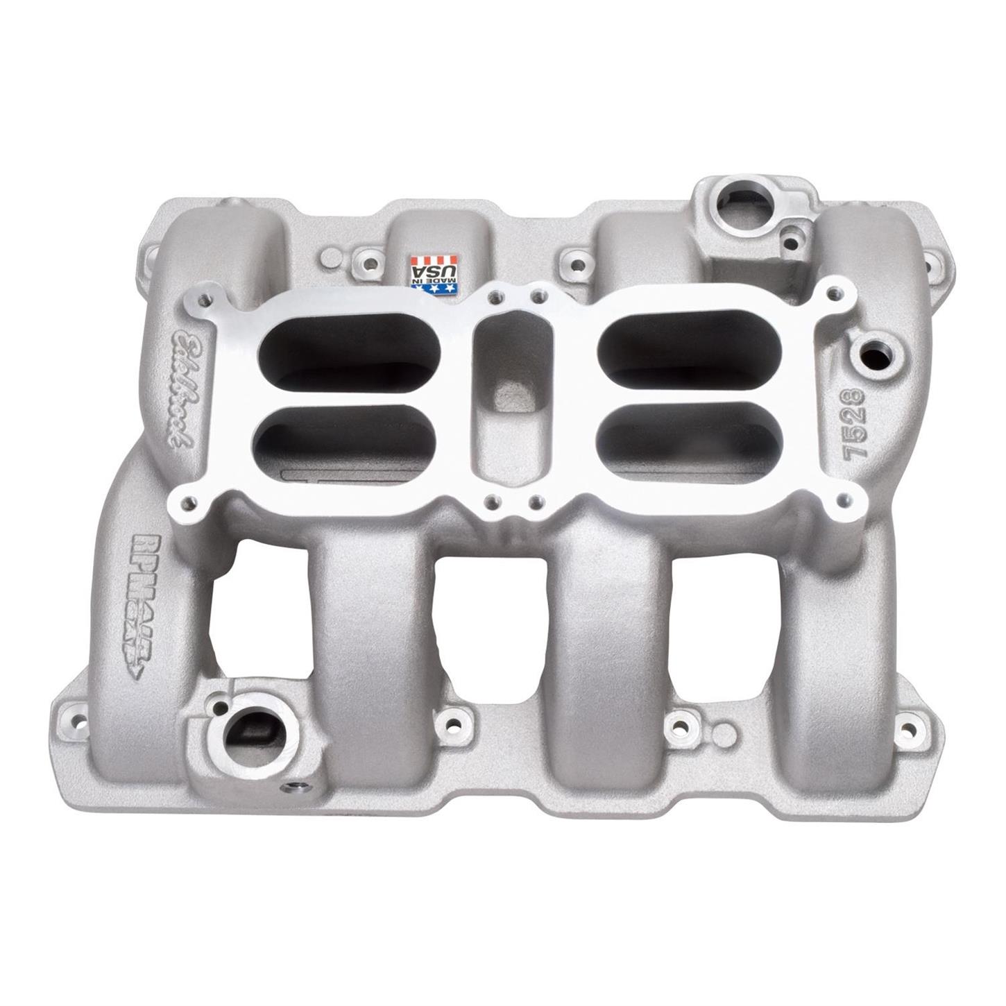 Edelbrock 7528 Performer RPM Air Gap DualQuad Intake Manifold, 5.7L