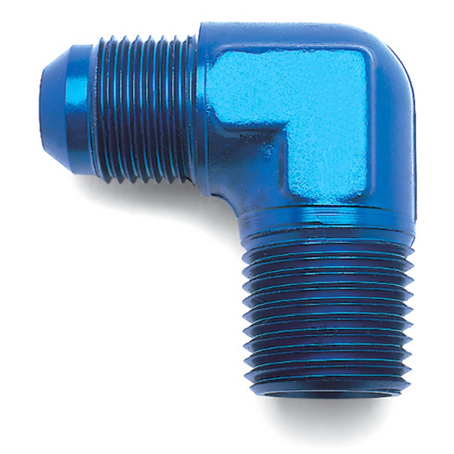 Edelbrock 76534 Flare To Pipe Hose Fitting,4 AN to Male 1/8 Inch,Blue