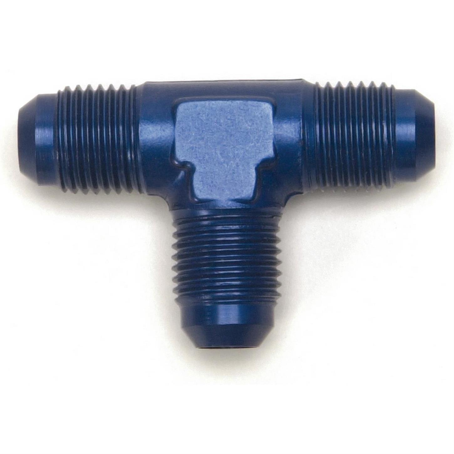 Edelbrock 76545 Flare To Flare Hose Fitting, 6 AN, Aluminum, Blue