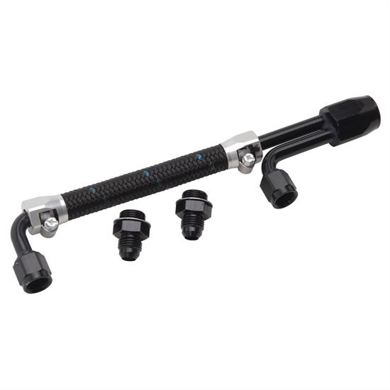 Edelbrock 80913 Performer Series Multi Carb Fuel Line, Black Anodized