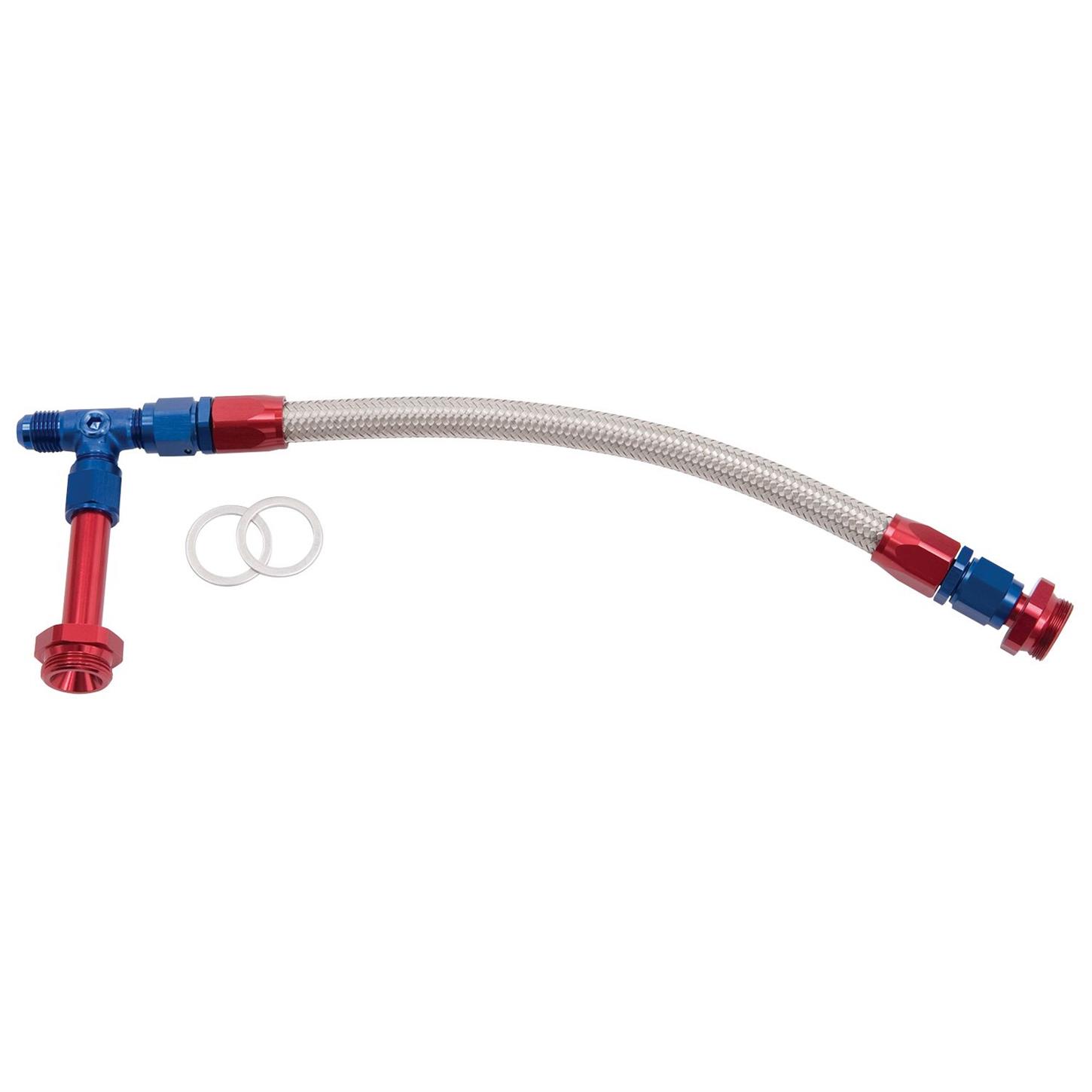 Edelbrock 8105 DualFeed Fuel Line Kit with Red and Blue Finish