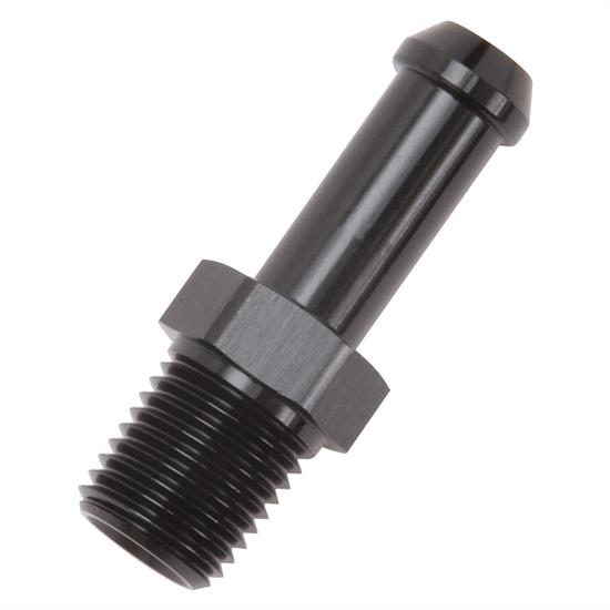 Edelbrock 8191 Pipe To Hose Barb Fitting 3 8 To 1 4 Black Anodized