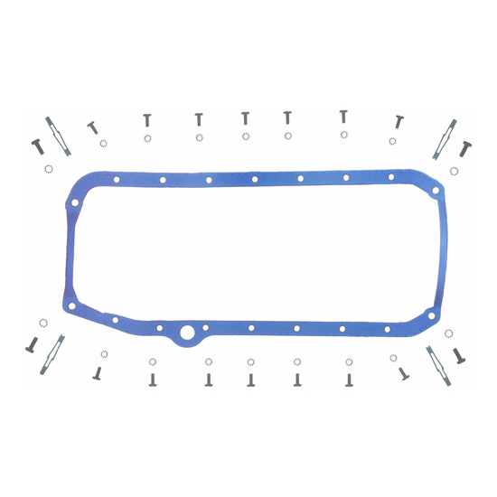 Fel-Pro OS34509T 1 Pc Thin Oil Pan Gasket, S/B Chevy, 2 Pc Main