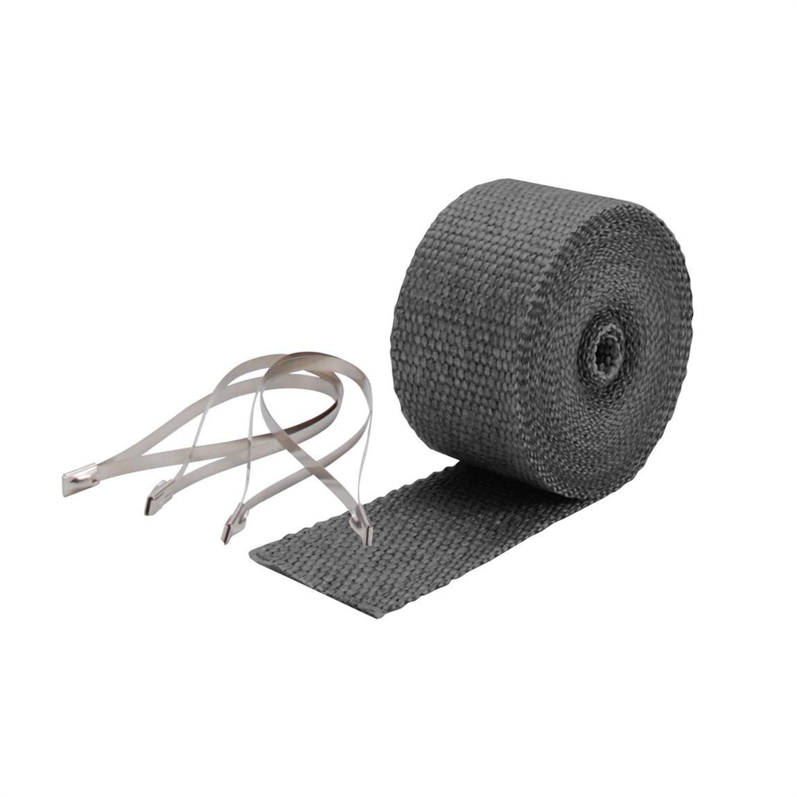 DEi 010119 Exhaust Pipe Wrap and Locking Ties Kit, 2 In x 25 Ft, Black